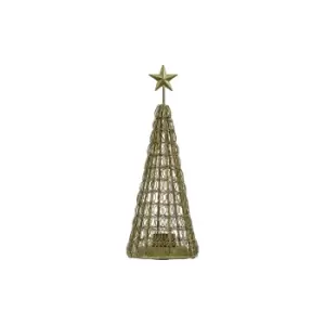Metal Gold Spiral Christmas Tree Large Tealight Holder Gold