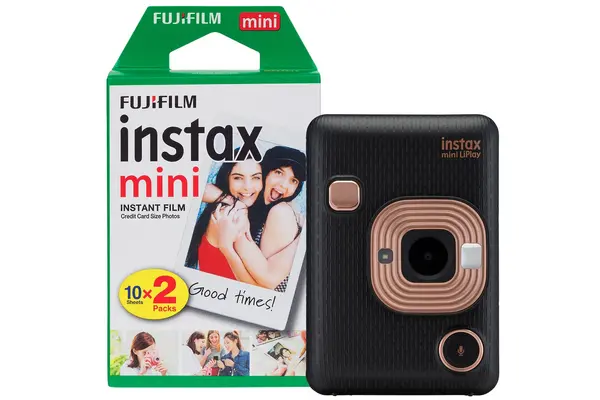 Fujifilm Instax Mini LiPlay Hybrid Instant Camera - Elegant Black (Camera + 20 Shot Pack)