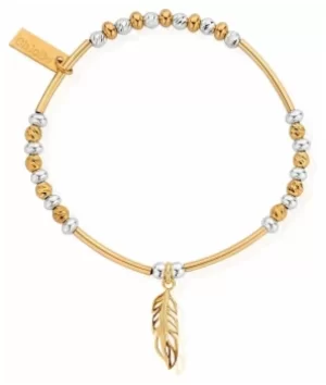 ChloBo Gold And Silver Sparkle Filigree Feather Bracelet Jewellery