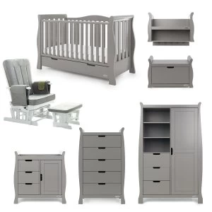 Obaby Stamford Luxe Sleigh 7 Piece Room Set Taupe Grey