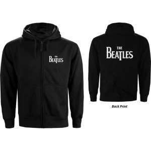 The Beatles - Drop T Logo Mens X-Large Zipped Hoodie - Black