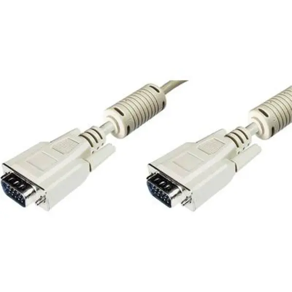 Digitus Digitus VGA Cable VGA 15-pin plug, VGA 15-pin plug 10.00 m Grey AK-310103-100-E screwable, incl. ferrite core VGA cable AK-310103-100-E