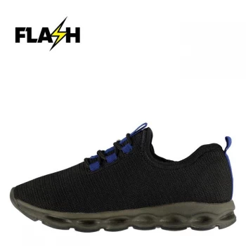 Fabric Flash Run Childrens Trainers - Black/Blue
