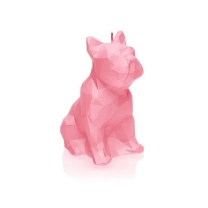 Pink Low Poly Bulldog Candle