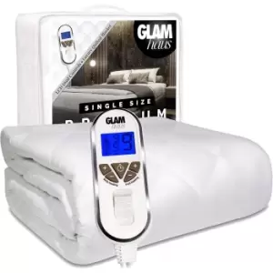 Glam Haus Glamhaus Single Size Electric Blanket - Fitted Mattress Bed Cover - White Premium Diamond-quilted