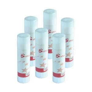 5 Star Office Glue Stick Solid Washable Non Toxic Small 10g Pack 6