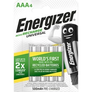 Energizer Rechargeable AAA Batteries 4 pack