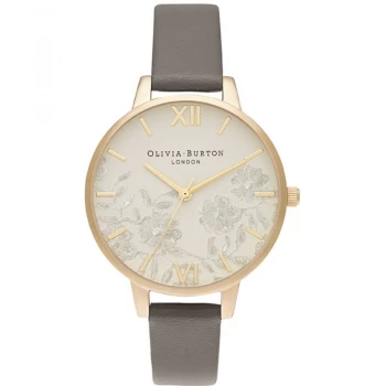 Lace Detail Nude Gold & London Grey Watch