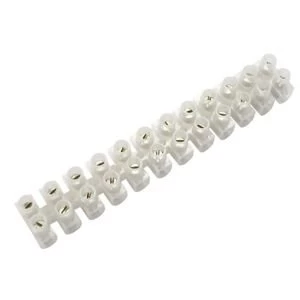 BQ White 30A 12 Way Cable Connector Strip Pack of 5