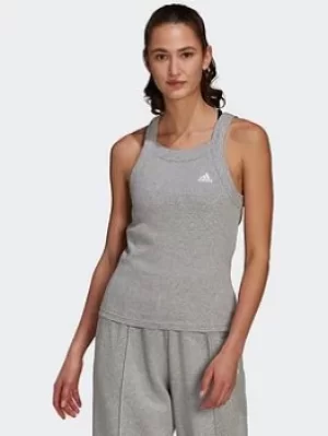 adidas Essentials Yoga Rib Tank Top, Black Size XL Women