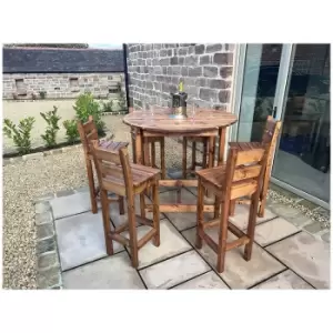 Charles Taylor Deluxe Alfresco Bar Set Six Seater, Brown