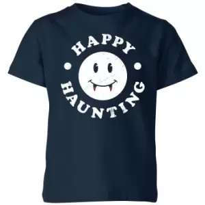 Happy Haunting Kids T-Shirt - Navy - 7-8 Years - Navy