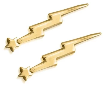 ChloBo Lightning Bolt Cuff Earrings 18ct Gold Plated Jewellery