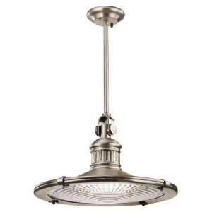 1 Light Extra Large Dome Ceiling Pendant Antique Pewter, E27