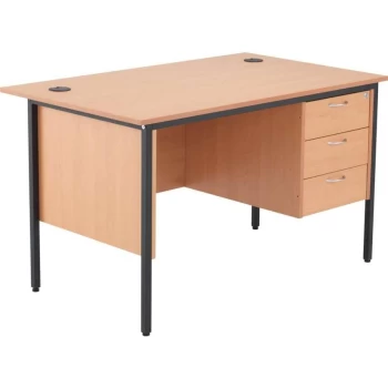 Start 18 1229MM Rectangle Desk W/3 Draw Fixed Pedestal - Beech