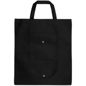 Bullet Maple Foldable Non-Woven Tote (39 x 46 cm) (Solid Black) - Solid Black