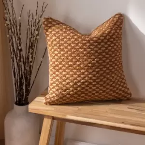 Wikka Jute Woven Cushion Pecan, Pecan / 45 x 45cm / Polyester Filled