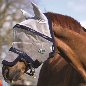 Rambo Plus Fly Mask - Silver/Navy