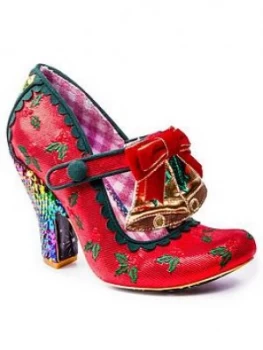 Irregular Choice Jingle Belle Heeled Shoe - Red, Size 5, Women
