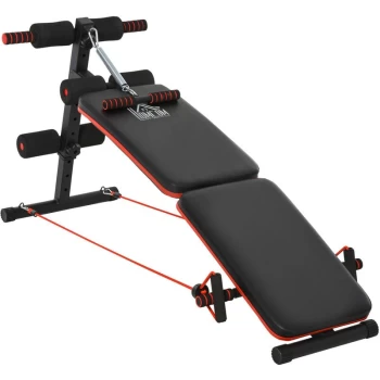 Foldable Sit Up Bench Core Workout for Home Gym Black - Homcom