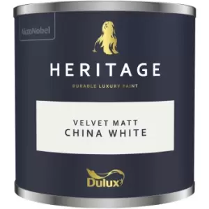Dulux Heritage Velvet Matt China White Matt Emulsion Paint 125ml
