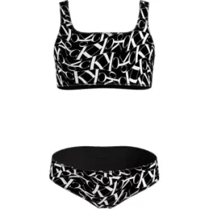 Calvin Klein Bralette Bikini Set-Print - Black