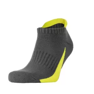 Spiro Unisex Adult Sports Socks (Pack of 3) (S-M) (Grey/Lime Green)