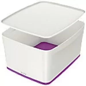 Leitz MyBox WOW Storage Box 18 L White, Purple Plastic 31.8 x 38.5 x 19.8 cm