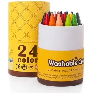 24 Coloured Washable Crayons