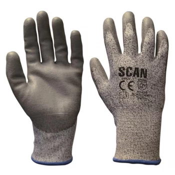 Scan H3101-5 Grey PU Coated Cut 5 Gloves - XXL (Size 11)