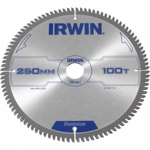 Irwin Aluminium Non-Ferrous Metal Saw Blade 250mm 100T 30mm