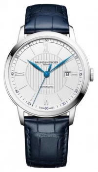 Baume & Mercier Mens Classima Automatic Blue Leather Watch