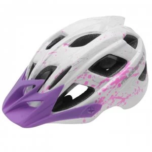 Muddyfox Spark Junior Bike Helmet - White/Purple