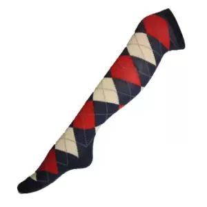 Dublin Unisex Argyle Socks (One Size) (Red/Navy/White)