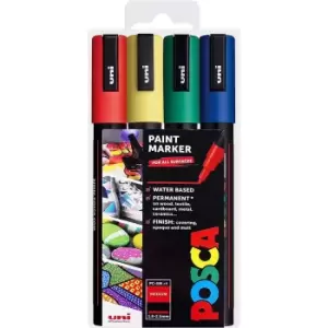POSCA Markers PC-5M Set of 4 Primary Colours, none