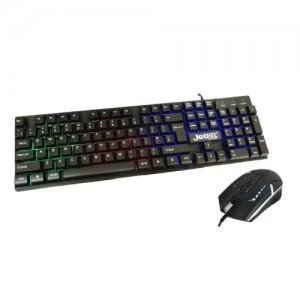 Jedel GK100 RGB Gaming Desktop Kit Backlit Membrane RGB Keyboard & 800-1600 DPI LED Mouse Black