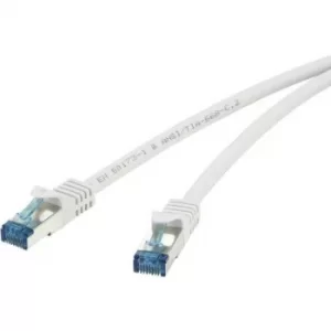 Renkforce RF-4145283 RJ45 Network cable, patch cable CAT 6A S/FTP 1m Grey incl. detent, Flame-retardant