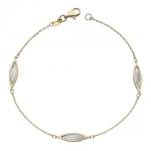Navette Mother of Pearl Yellow Gold Bracelet GB500W