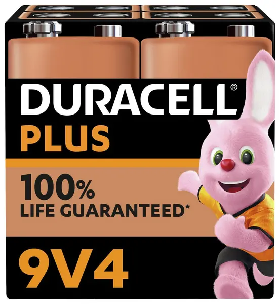Duracell Duracell Plus 9V Alkaline Batteries - Pack of 4