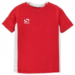 Sondico Fundamental Polo T Shirt Junior Boys - Red/White
