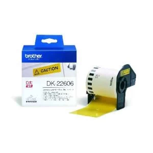 Brother DK22606 Continuous Film Tape 62mm x 15.24m Black on Yellow