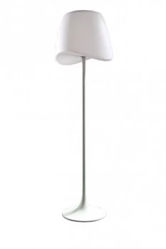 Floor Lamp 2 Light E27 Foot Switch Indoor, Matt White, Opal White
