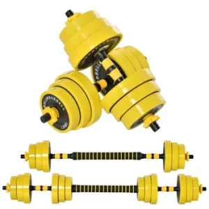 Barbell and Dumbbell 20KG Fitness Set, Yellow