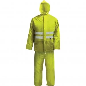 Scan Hi Vis 2 Piece Waterproof Rain Suit Yellow XL