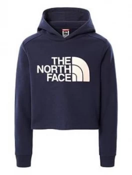 The North Face Girls Drew Peak Crop Pullover Hoodie - Navy, Size S=7-8 Years, Women