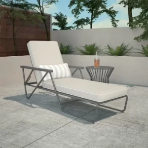Novogratz Connie Outdoor Garden Patio Chaise Lounge Sun Lounger Grey