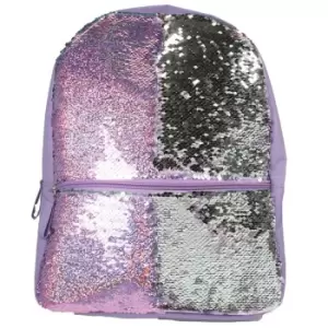 Christmas Shop Girls Reversible Sequin Backpack (One Size) (Silver/Pink)