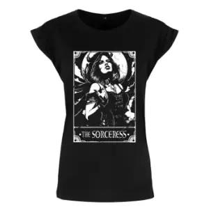 Deadly Tarot Womens/Ladies The Sorceress T-Shirt (S) (Black/White)