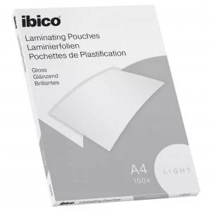 Ibico Basics Light A4 Laminating Pouches Crystal clear Pack 100