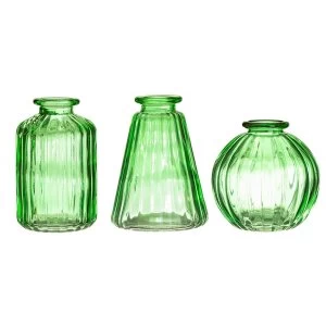 Sass & Belle (Set of 3) Green Glass Bud Vases